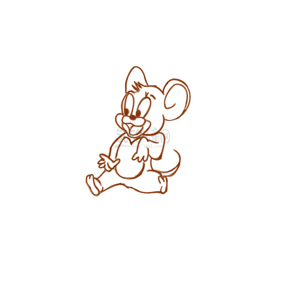 猫和老鼠中的杰瑞怎么画