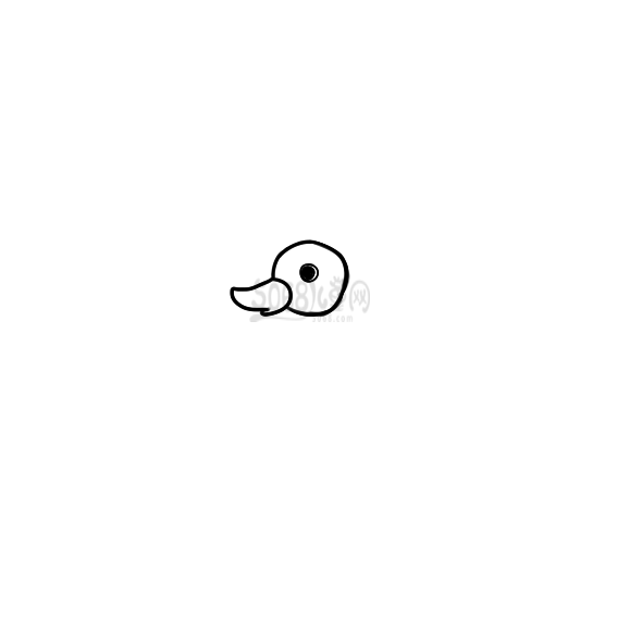 游水的小鸭子简笔画怎么画