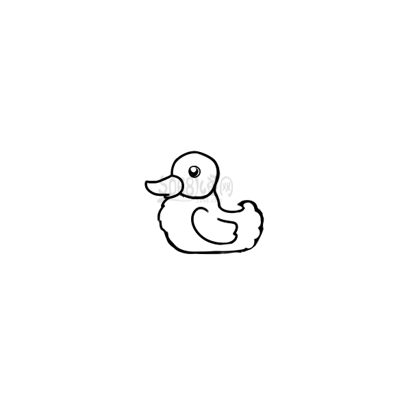 游水的小鸭子简笔画怎么画