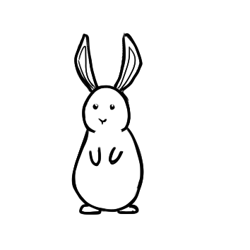 站起来的兔子简笔画教程步骤