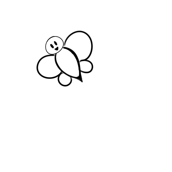 超简单的采蜜的蜜蜂简笔画步骤图