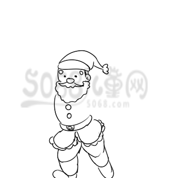 奔跑的圣诞老人简笔画怎么画