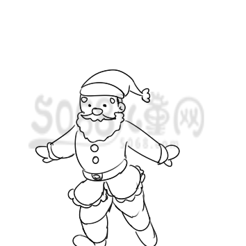 奔跑的圣诞老人简笔画怎么画