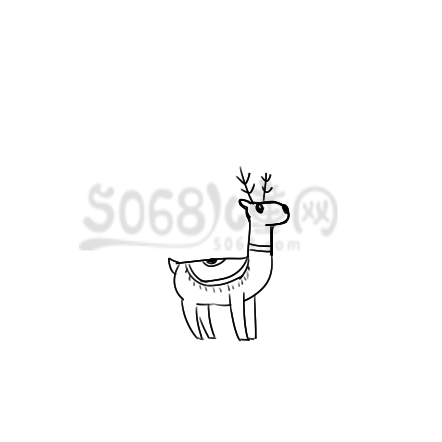 圣诞节的麋鹿简笔画手绘步骤图