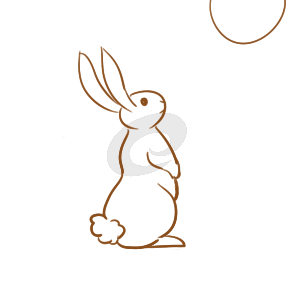 望着月亮的兔子简笔画要怎么画