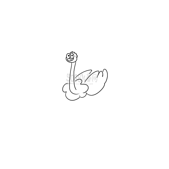 可爱的鸵鸟手绘过程图