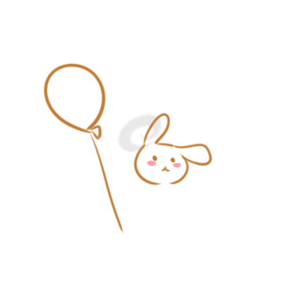 拿气球的兔子简笔画怎么画