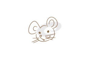 超简单的小白鼠简笔画原创教程步骤