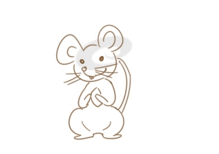 超简单的小白鼠简笔画原创教程步骤