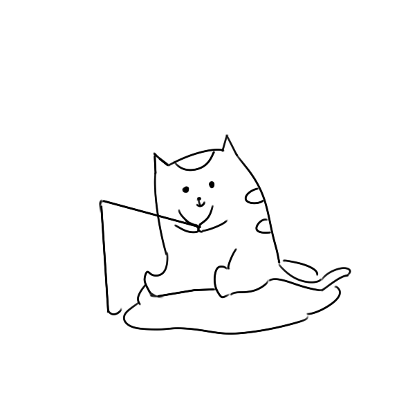 小猫钓鱼简笔画手绘步骤图