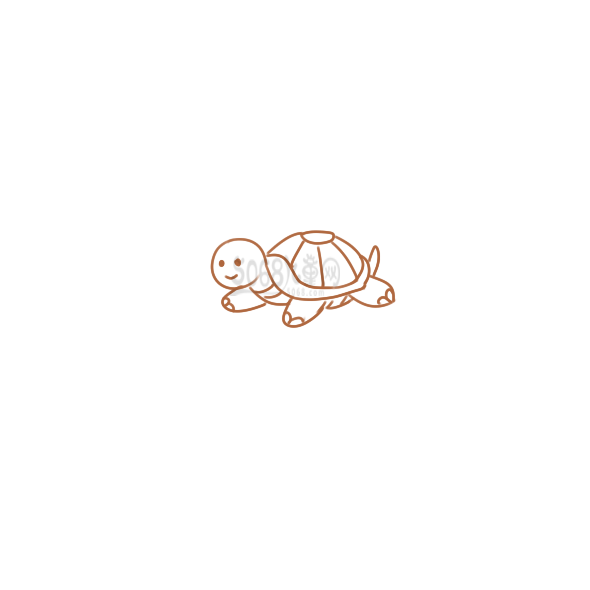 可爱的小乌龟简笔画原创教程步骤