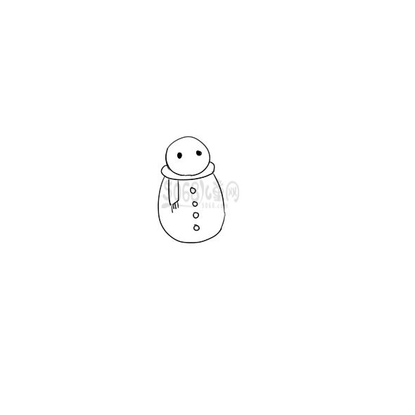 漂亮的小雪人简笔画怎么画