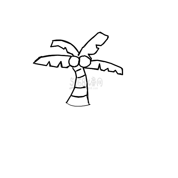 可爱的椰子树简笔画怎么画