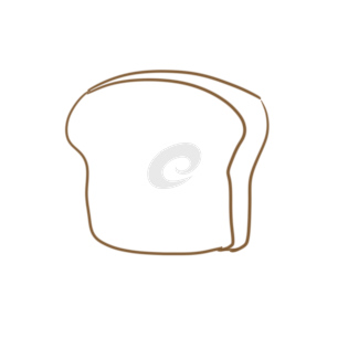 超简单的面包片简笔画要怎么画