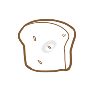 超简单的面包片简笔画原创教程步骤