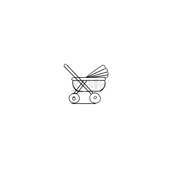 漂亮的婴儿车简笔画要怎么画