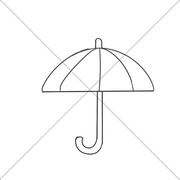 超简单的漂亮的雨伞简笔画步骤图