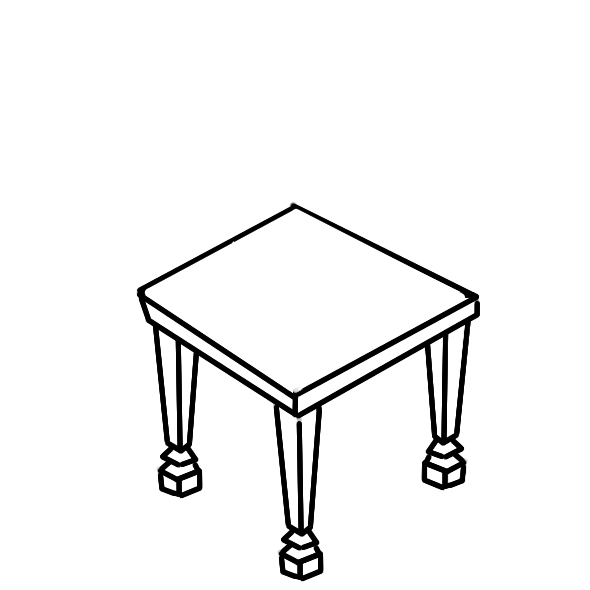 超简单的好看的桌子简笔画步骤图